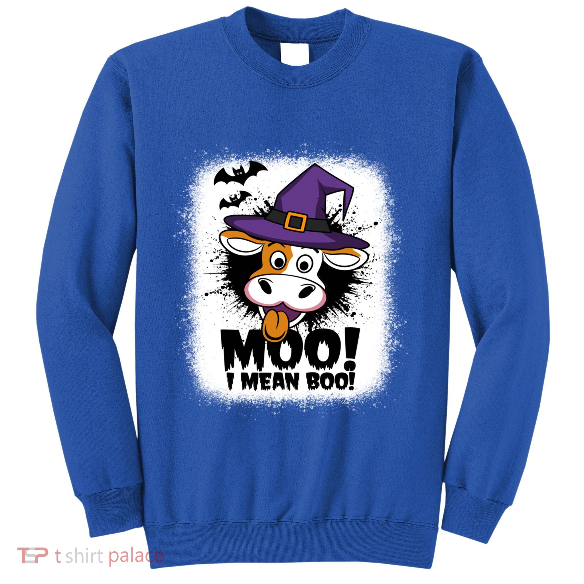 Moo I Mean Boo Funny Ghost Cows Halloween Highland Cow Gift Sweatshirt