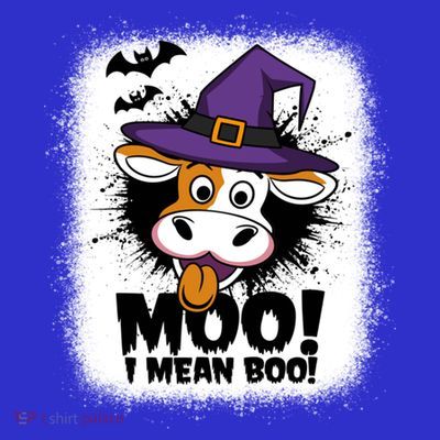 Moo I Mean Boo Funny Ghost Cows Halloween Highland Cow Gift T-Shirt