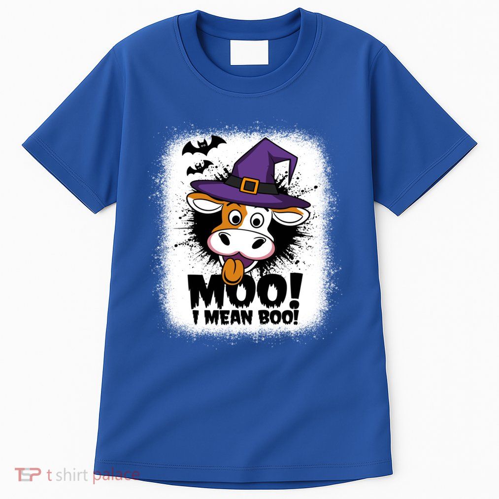 Moo I Mean Boo Funny Ghost Cows Halloween Highland Cow Gift Tall T-Shirt
