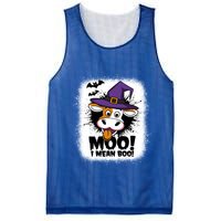 Moo I Mean Boo Funny Ghost Cows Halloween Highland Cow Gift Mesh Reversible Basketball Jersey Tank
