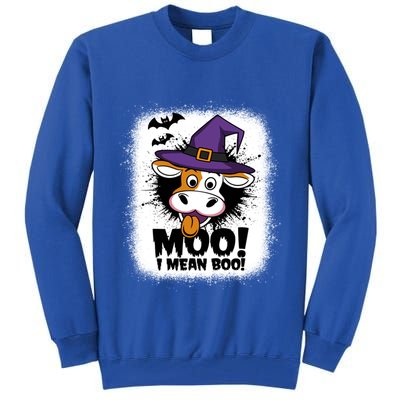 Moo I Mean Boo Funny Ghost Cows Halloween Highland Cow Gift Tall Sweatshirt
