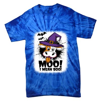 Moo I Mean Boo Funny Ghost Cows Halloween Highland Cow Gift Tie-Dye T-Shirt