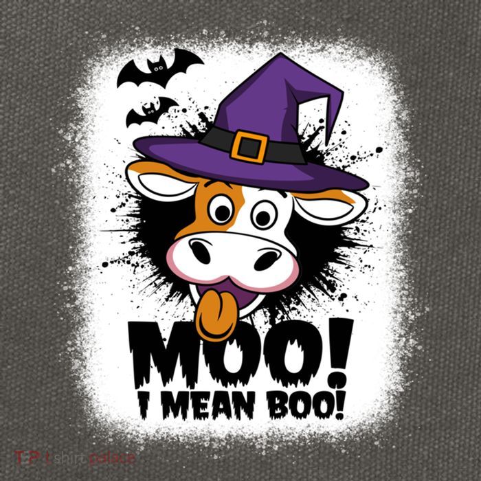 Moo I Mean Boo Funny Ghost Cows Halloween Highland Cow Gift Cotton Canvas Backpack