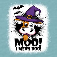 Moo I Mean Boo Funny Ghost Cows Halloween Highland Cow Gift Sueded Cloud Jersey T-Shirt