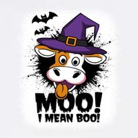Moo I Mean Boo Funny Ghost Cows Halloween Highland Cow Gift Garment-Dyed Sweatshirt