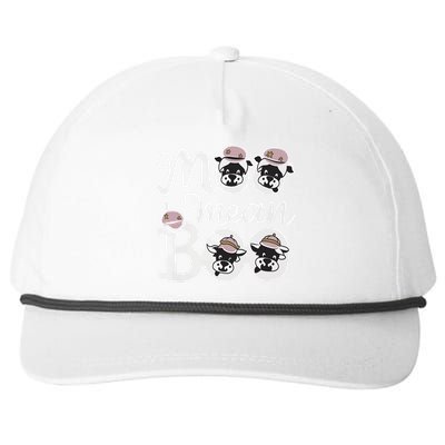 Moo I Mean Boo Spooky Cow Halloween Western Cow Lover Ghost Funny Gift Snapback Five-Panel Rope Hat