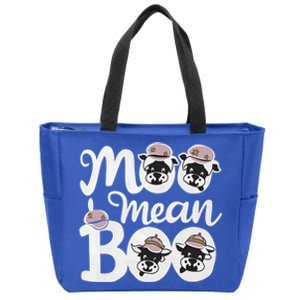 Moo I Mean Boo Spooky Cow Halloween Western Cow Lover Ghost Funny Gift Zip Tote Bag