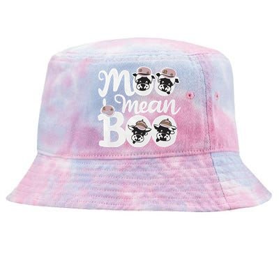 Moo I Mean Boo Spooky Cow Halloween Western Cow Lover Ghost Funny Gift Tie-Dyed Bucket Hat