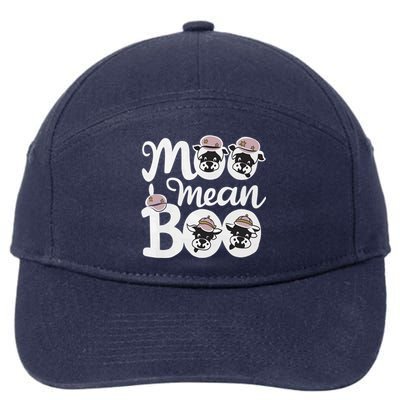 Moo I Mean Boo Spooky Cow Halloween Western Cow Lover Ghost Funny Gift 7-Panel Snapback Hat