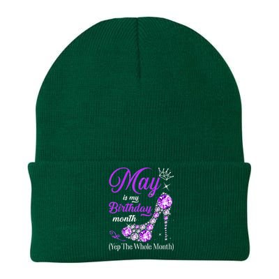 May Is My Birthday Yes The Whole Month Birthday High Heel Knit Cap Winter Beanie