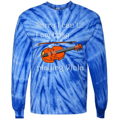 Music Instrut Musician Violist Playing Viola Funny Gift Tie-Dye Long Sleeve Shirt