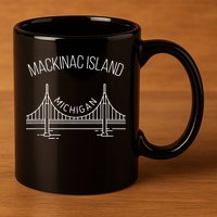 Mackinac Island Michigan 11oz C Handle Ceramic Mug