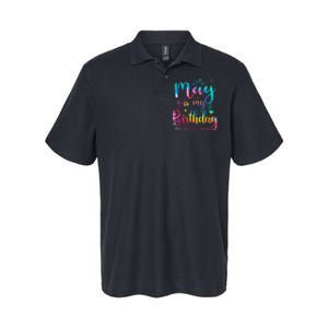 May Is My Birthday Yes The Whole Month Cute May Bday Tie Dye Softstyle Adult Sport Polo