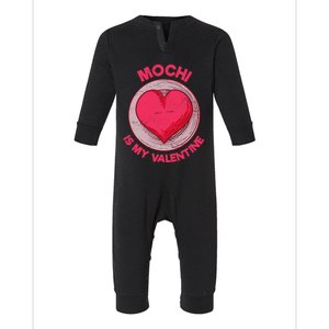 Mochi Is My Valentine Japanese Rice Cake Funny Dessert Humor Funny Gift Infant Fleece One Piece