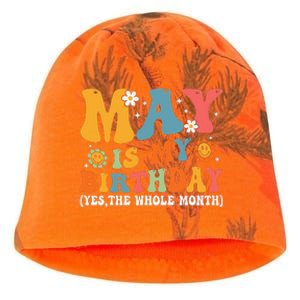 May Is My Birthday Yes The Whole Month May Birthday Groovy Kati - Camo Knit Beanie