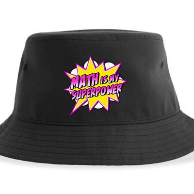 Math Is My Superpower Superhero Comic Algebra Lover Sustainable Bucket Hat