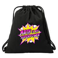 Math Is My Superpower Superhero Comic Algebra Lover Drawstring Bag