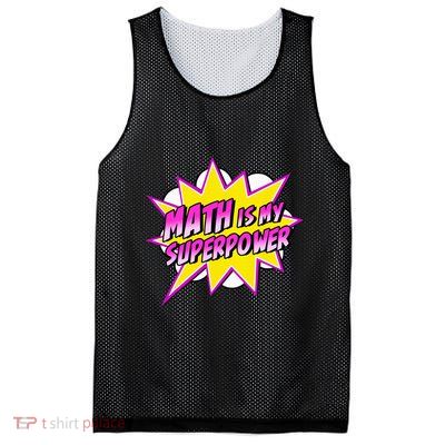 Math Is My Superpower Superhero Comic Algebra Lover Mesh Reversible Basketball Jersey Tank