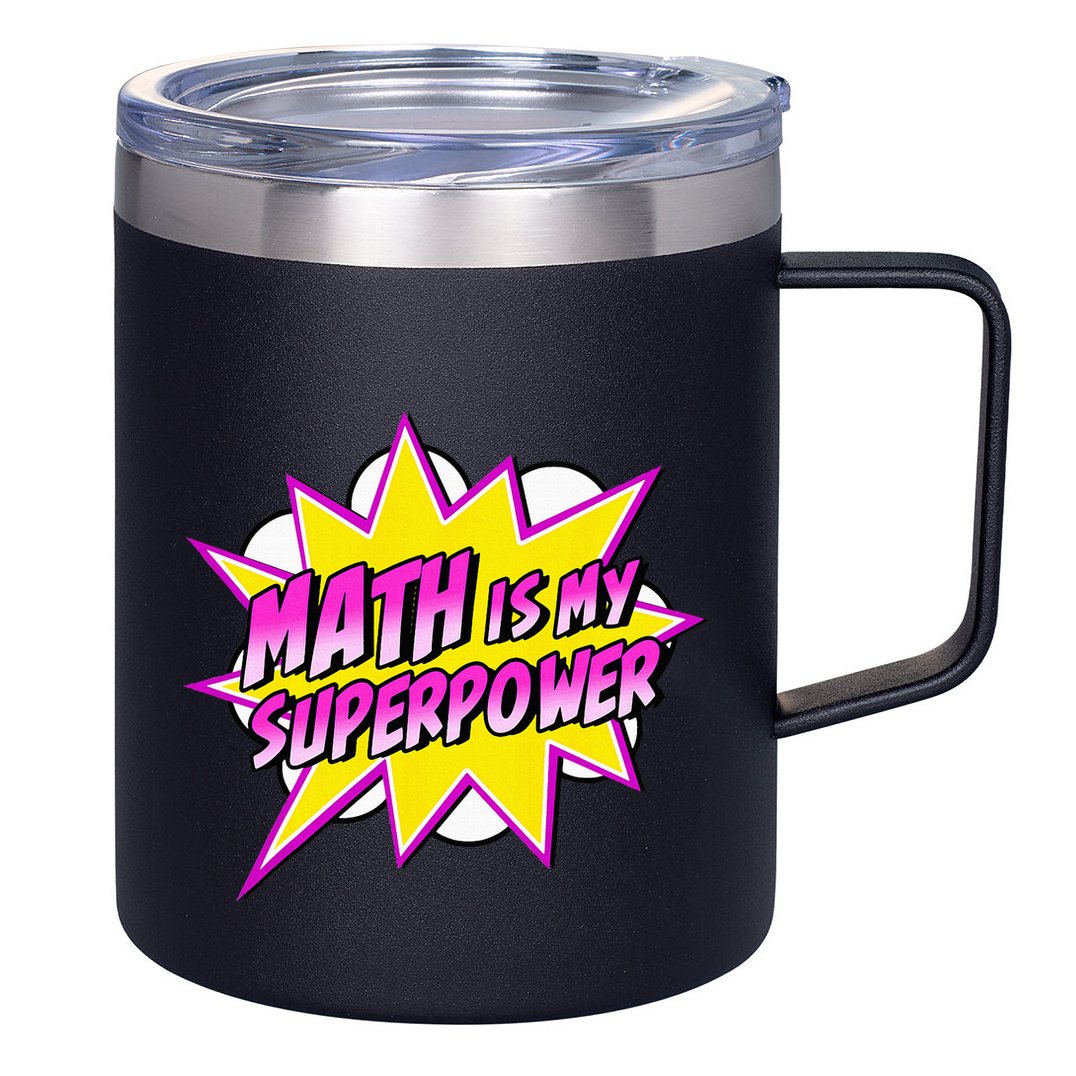 Math Is My Superpower Superhero Comic Algebra Lover 12oz Stainless Steel Coffee Mug
