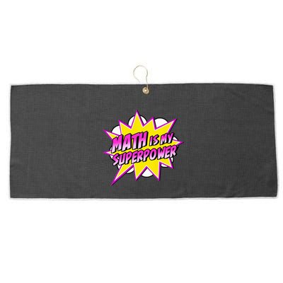 Math Is My Superpower Superhero Comic Algebra Lover Large Microfiber Waffle Golf Towel