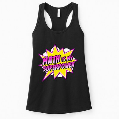 Math Is My Superpower Superhero Comic Algebra Lover Womens Tank Top