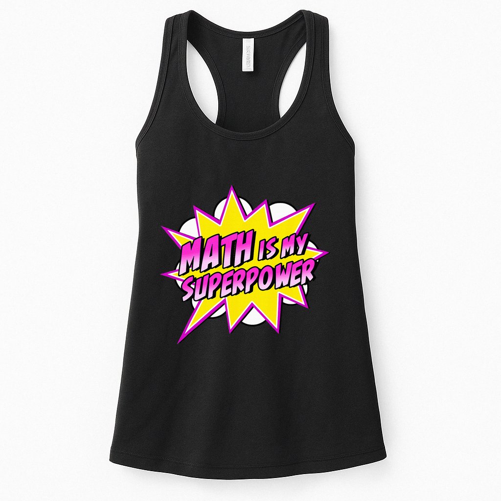 Math Is My Superpower Superhero Comic Algebra Lover Womens Tank Top