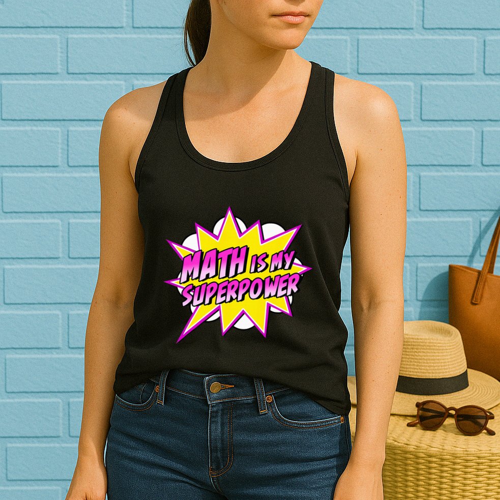 Math Is My Superpower Superhero Comic Algebra Lover Womens Tank Top