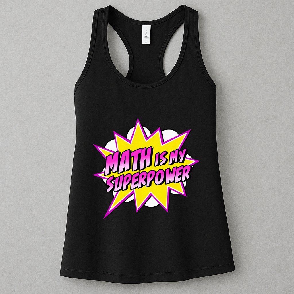 Math Is My Superpower Superhero Comic Algebra Lover Womens Tank Top