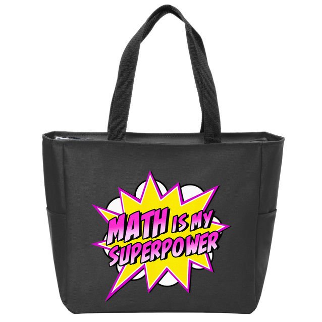 Math Is My Superpower Superhero Comic Algebra Lover Zip Tote Bag