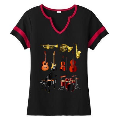 Musical Instruments Ladies Halftime Notch Neck Tee