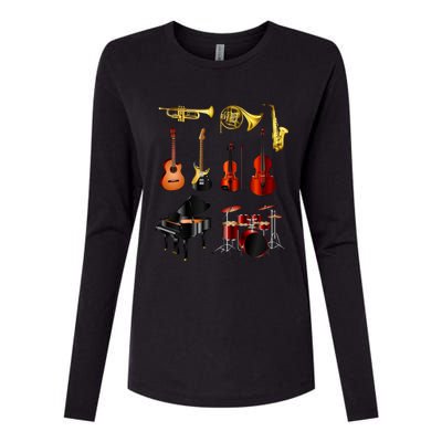 Musical Instruments Womens Cotton Relaxed Long Sleeve T-Shirt