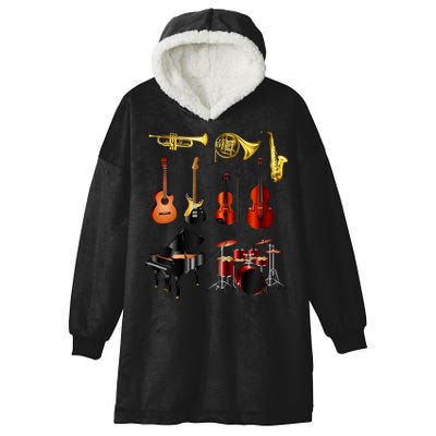 Musical Instruments Hooded Wearable Blanket