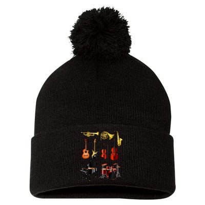Musical Instruments Pom Pom 12in Knit Beanie