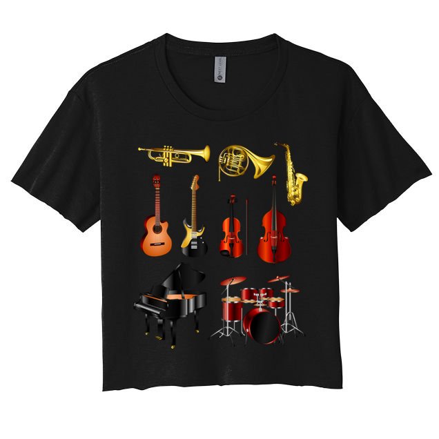 Musical Instruments Crop Top