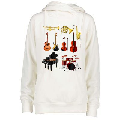 Musical Instruments Womens Funnel Neck Pullover Hood