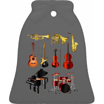 Musical Instruments Ceramic Bell Ornament