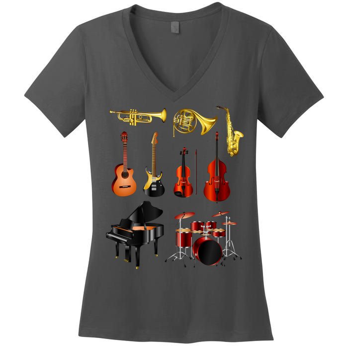 Musical Instruments Women's V-Neck T-Shirt