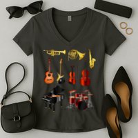 Musical Instruments Women's V-Neck T-Shirt