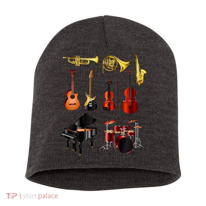 Musical Instruments Short Acrylic Beanie