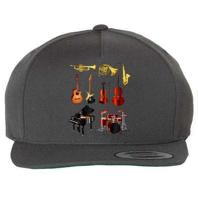 Musical Instruments Wool Snapback Cap