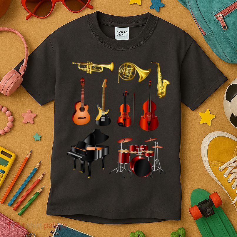 Musical Instruments Kids T-Shirt
