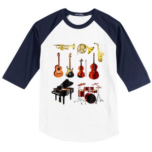 Musical Instruments Baseball Sleeve Shirt