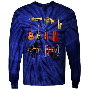 Musical Instruments Tie-Dye Long Sleeve Shirt