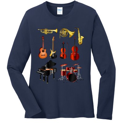 Musical Instruments Ladies Long Sleeve Shirt