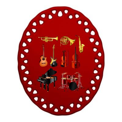 Musical Instruments Ceramic Oval Ornament