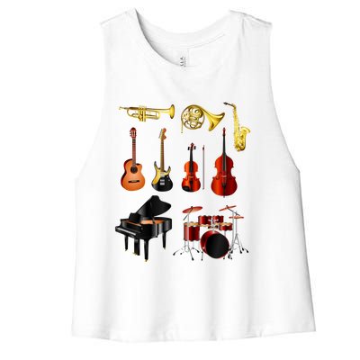 Musical Instruments Women's Racerback Cropped Tank