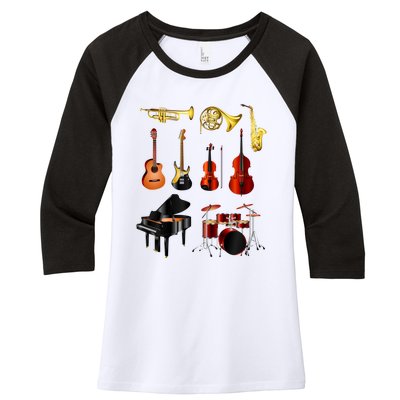 Musical Instruments Women's Tri-Blend 3/4-Sleeve Raglan Shirt