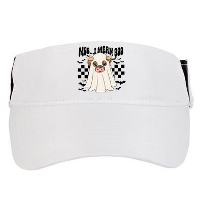 Moo I Mean Boo Halloween Highland Cow Ghost Adult Drive Performance Visor