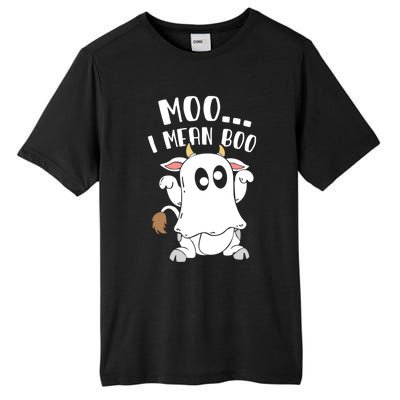 Moo I Mean Boo Ghost Cow Halloween Gift Tall Fusion ChromaSoft Performance T-Shirt