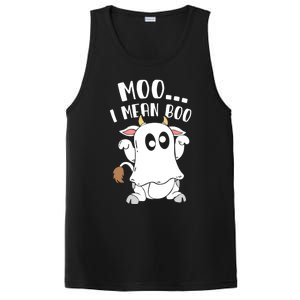 Moo I Mean Boo Ghost Cow Halloween Gift PosiCharge Competitor Tank